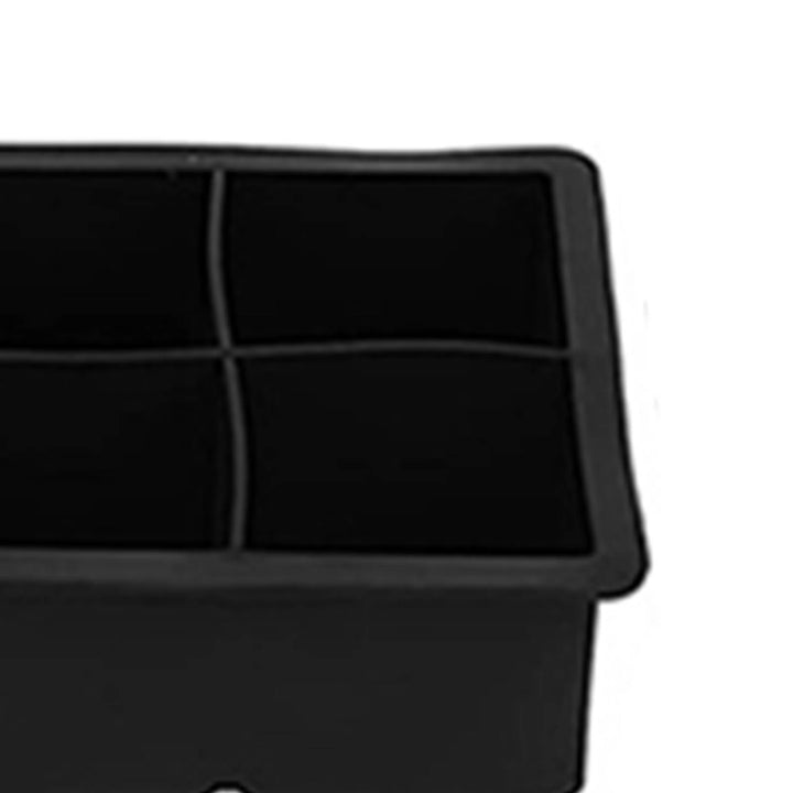 2pcs 6 Grid Ice Cube Molds Silicone Sphere Ice Ball Maker Mold with Funnel Square Ice Cube Tray Black