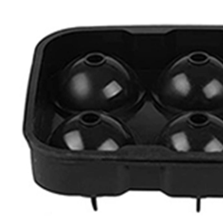 2pcs 6 Grid Ice Cube Molds Silicone Sphere Ice Ball Maker Mold with Funnel Square Ice Cube Tray Black